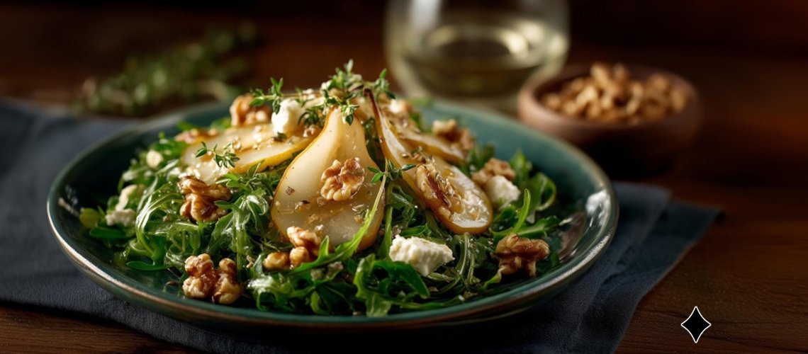 Rucola-Birnen-Salat mit Walnüssen