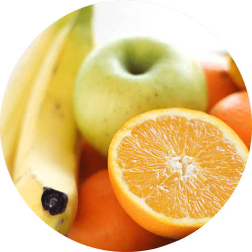 Vitamine: Banane, Orange, Apfel