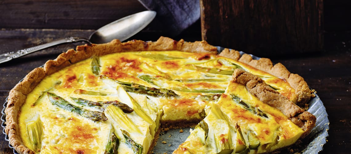 Schuppenflechte Rezept: Tarte mit grünem Spargel