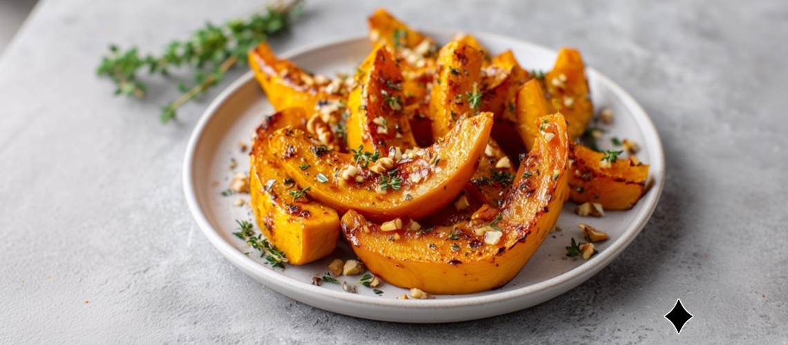Gebackener Butternut-Kürbis mit Thymian