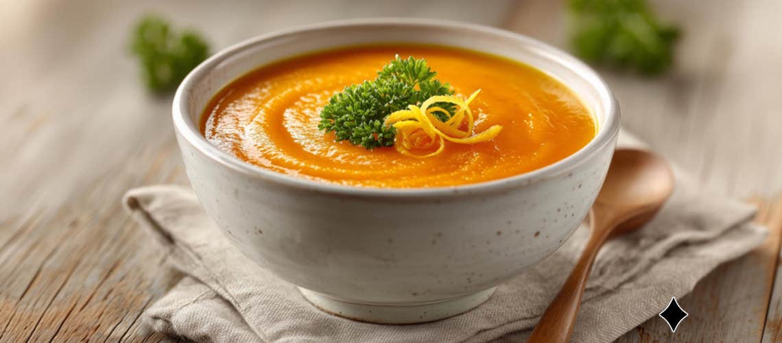 Ein gesundes Rezept: Cremige Karotten-Ingwer-Suppe mit Zitronennote