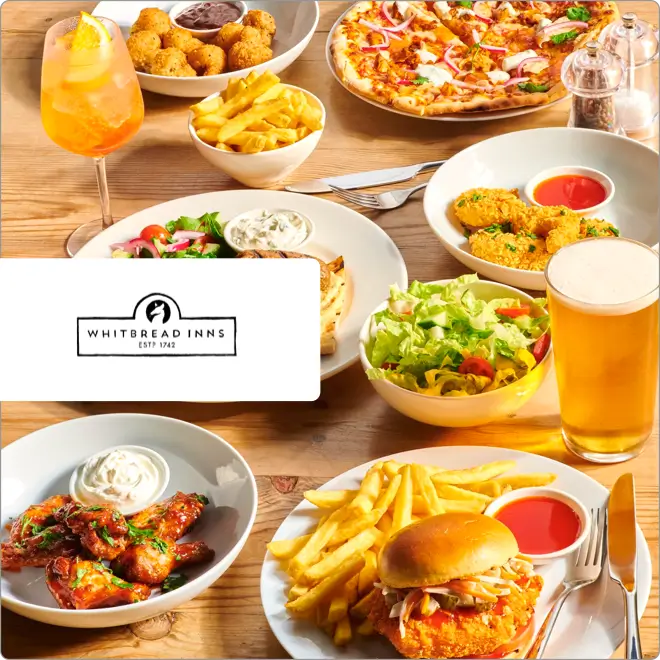 25% off the total bill at Whitbread Inns