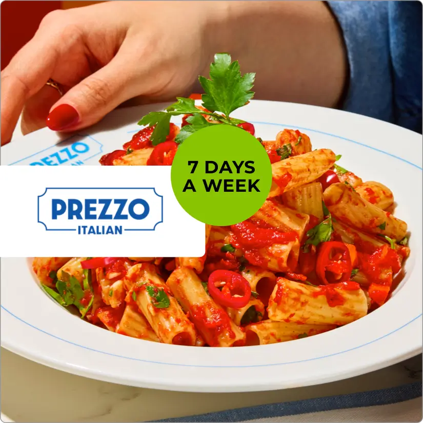 2 for 1 at Prezzo with tastecard