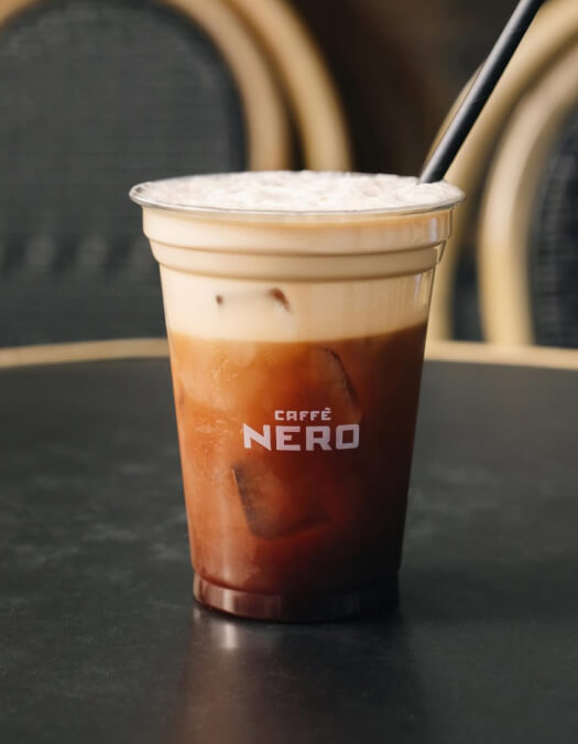 An iced latte from Caffe Nero