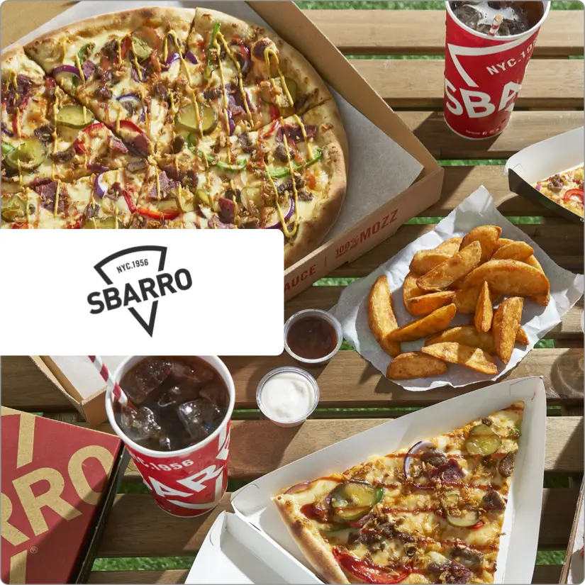 25% off the total bill at Sbarro