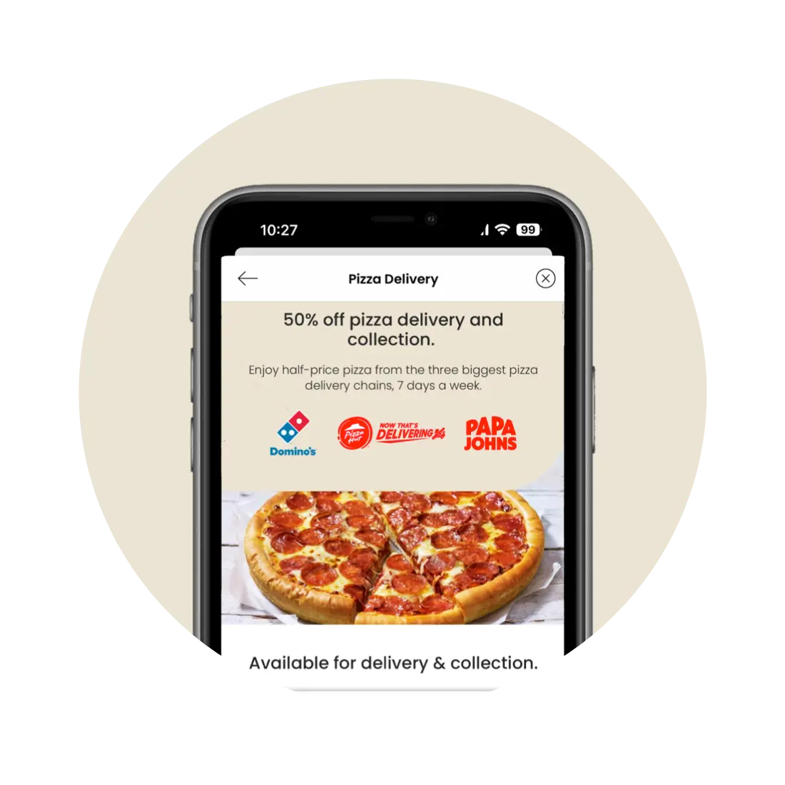 Pizza delivery search