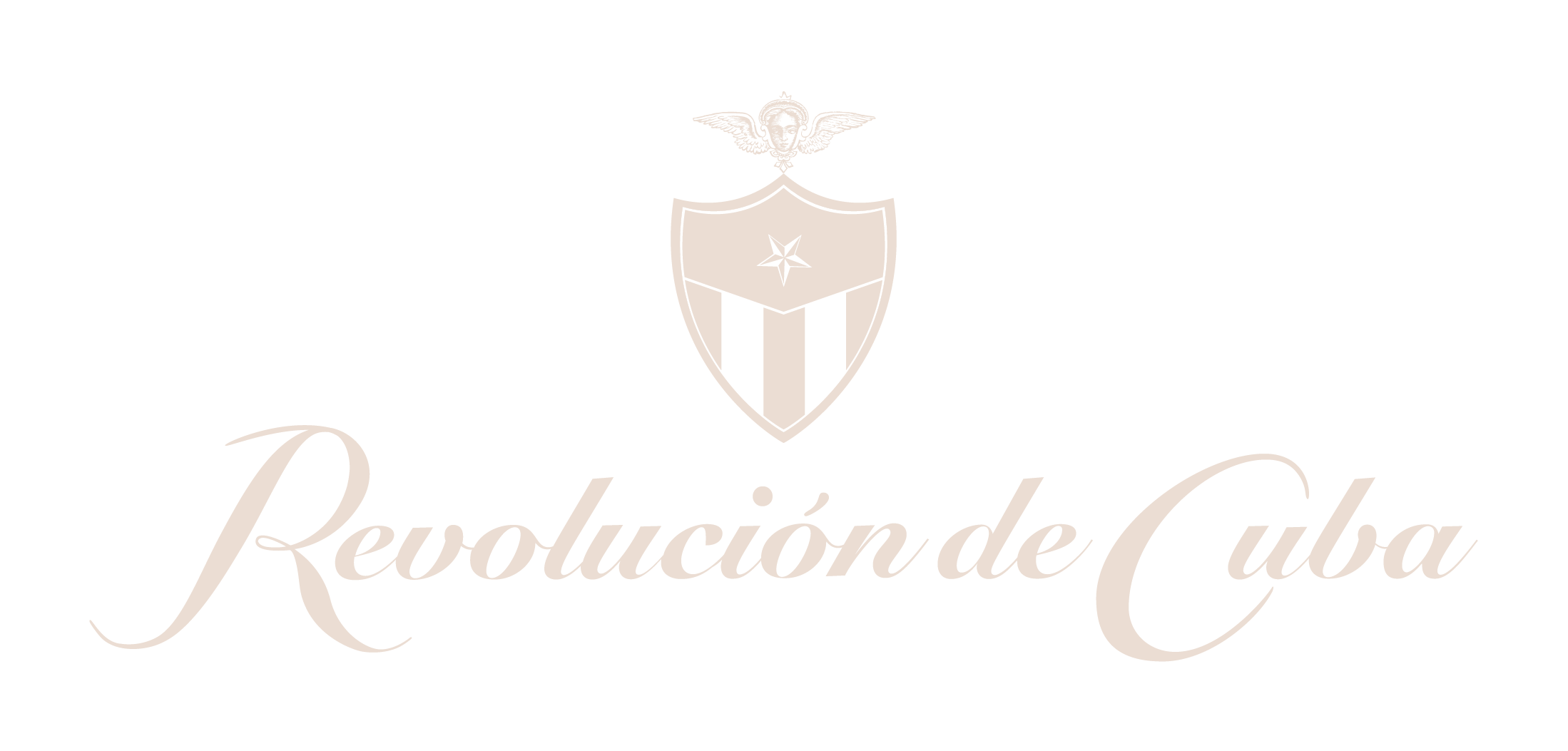 Revolución de Cuba logo featuring a shield with a star and eagle above, with the name written in script below.