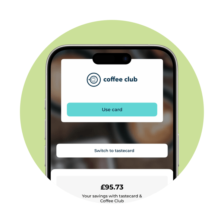The Coffee Club digital card within the tastecard app