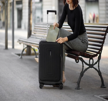 Samsonite black carry on bag