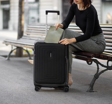 Samsonite black carry on bag