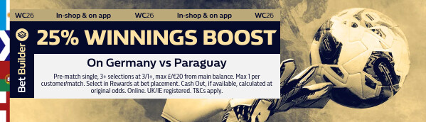 25% Winnings Boost - Germany vs Paraguay 