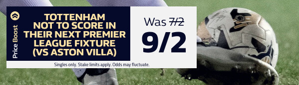 Premier League Special - Tottenham not to score vs Villa