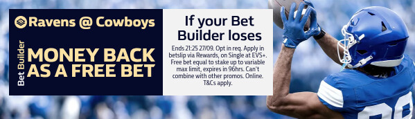 Bet Builder Money Back  - Ravens @ Cowboys 