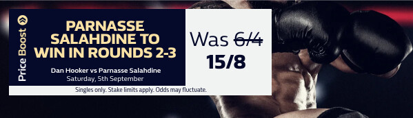 Saturday UFC Fight Night: Hooker v Parnasse Price Boost