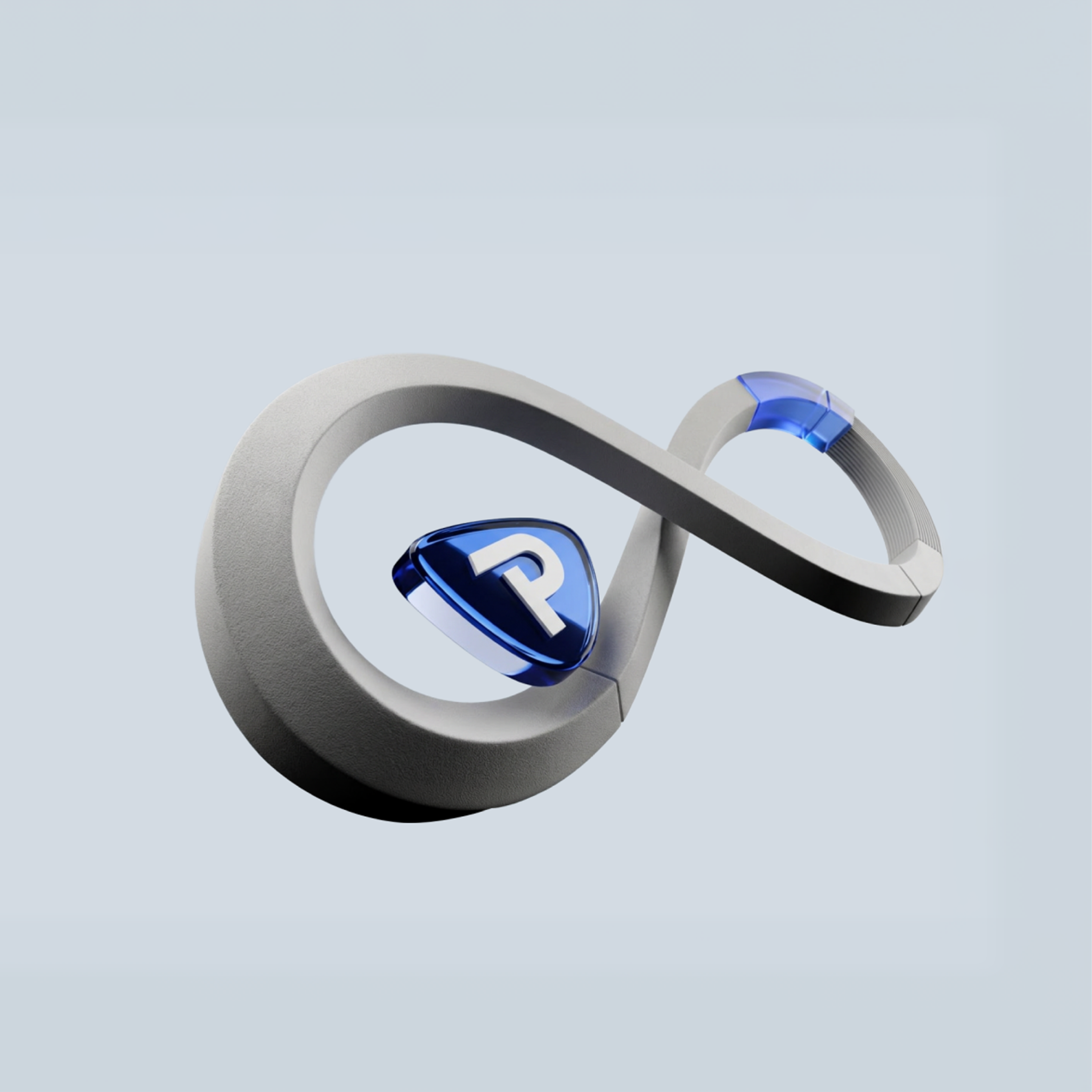 3D illustration of the Pepperstone logo inside an infinity symbol