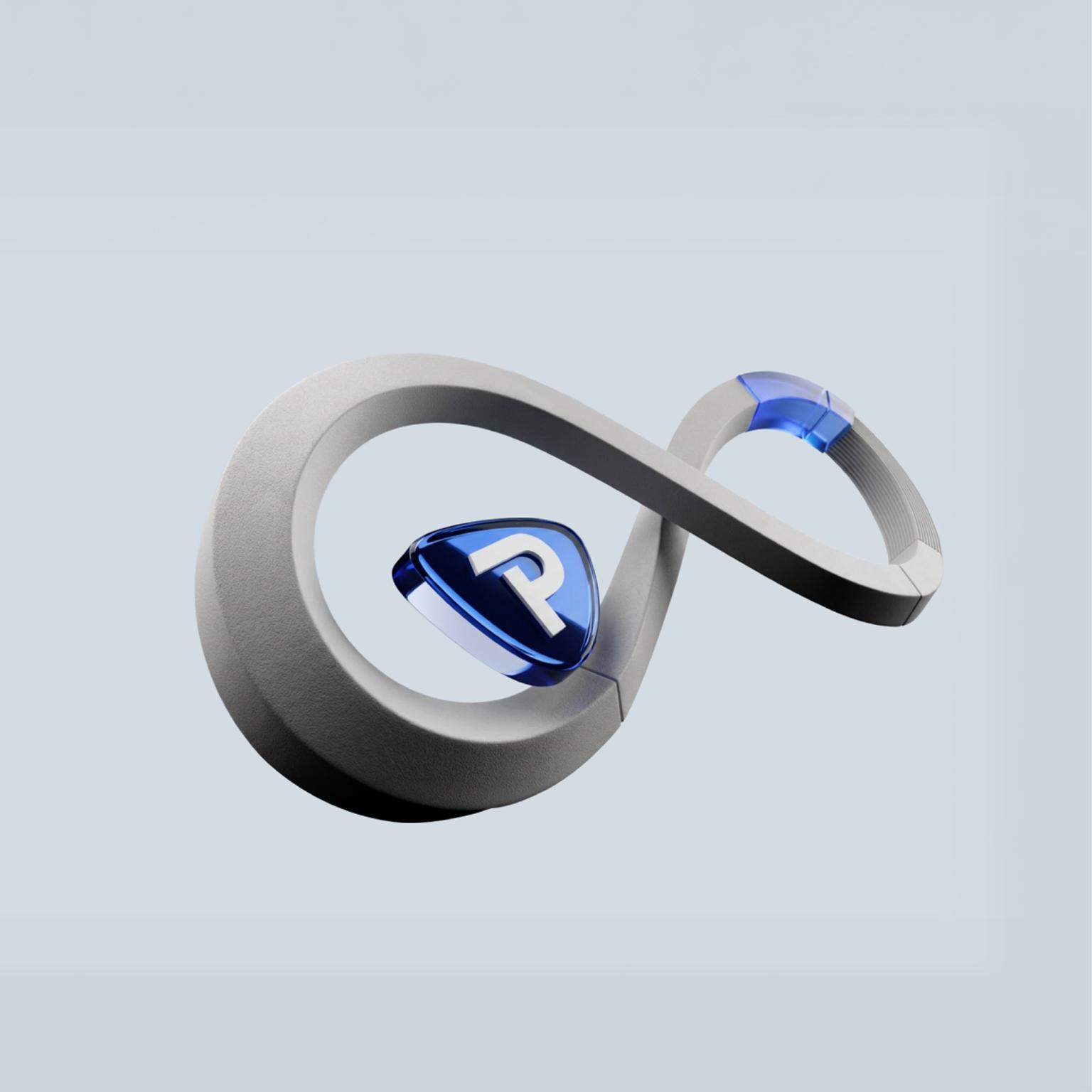 3D illustration of the Pepperstone logo inside an infinity symbol