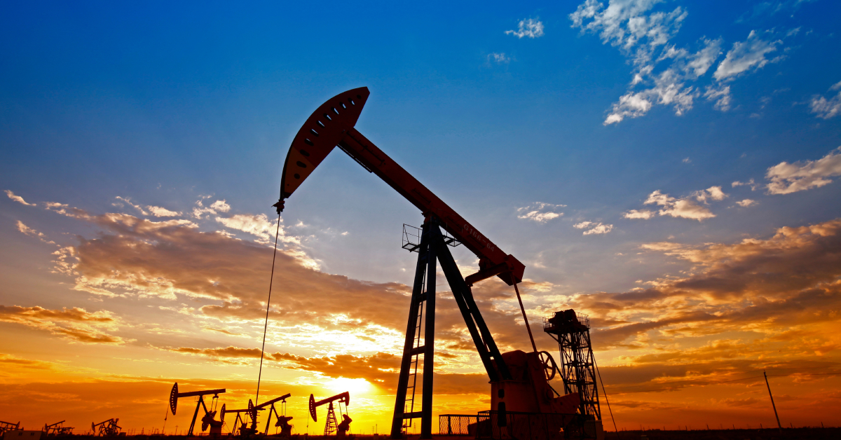 oil rig with blue sky