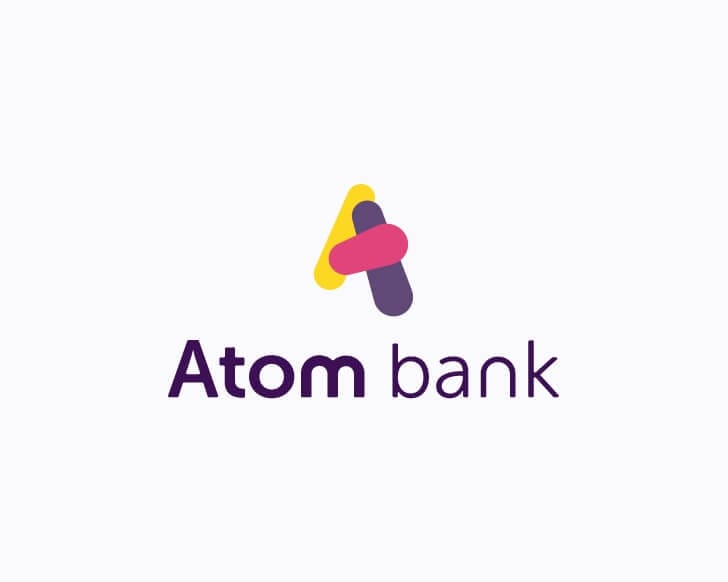 The Atom icon stacked vertically on top of the words