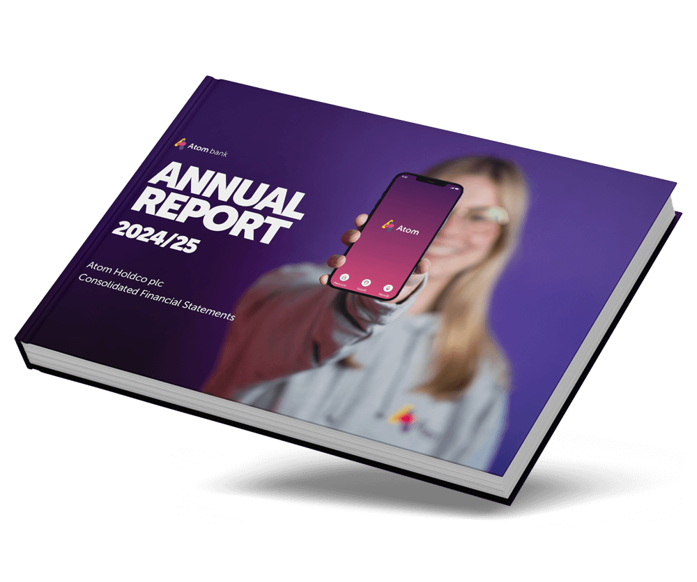 Atom's 2024/25 annual report booklet front cover