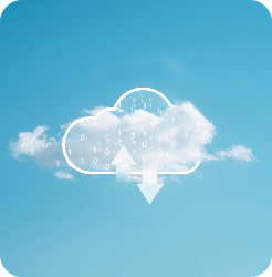 A cloud inbetween the cloud computing icon