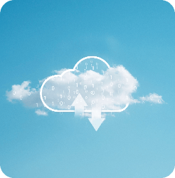 A cloud inbetween the cloud computing icon