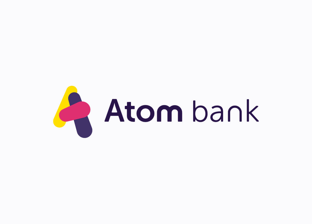 Purple Atom logo on a white background