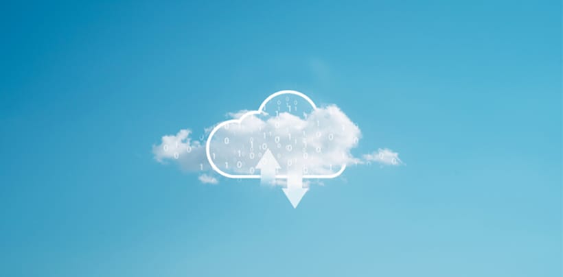 A cloud inbetween the cloud computing icon
