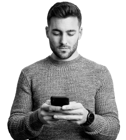 Man using his mobile phone