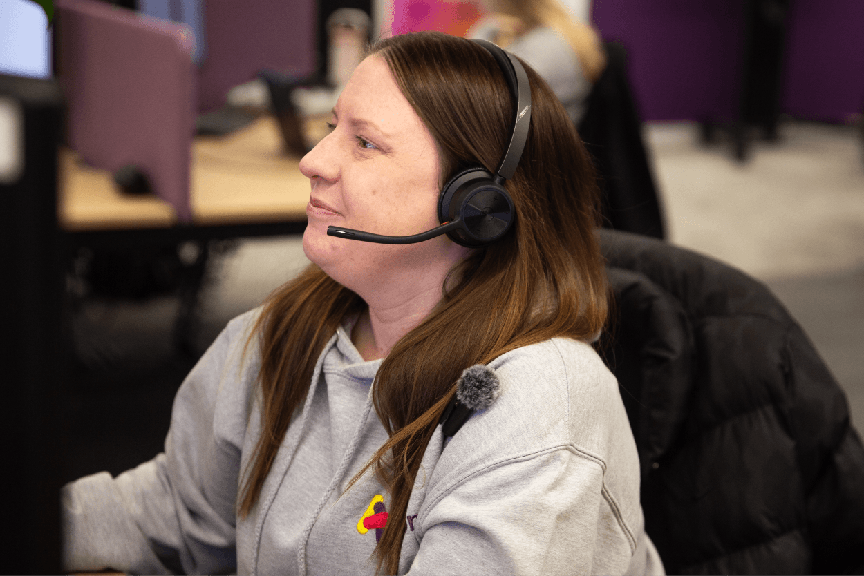 A customer support agent working