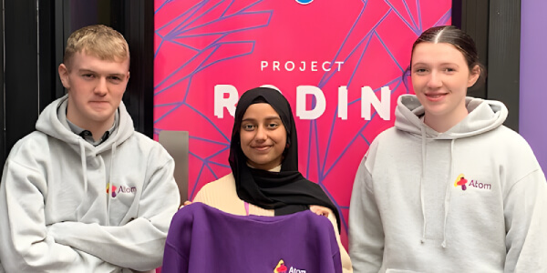 EY interns visiting Atom bank office