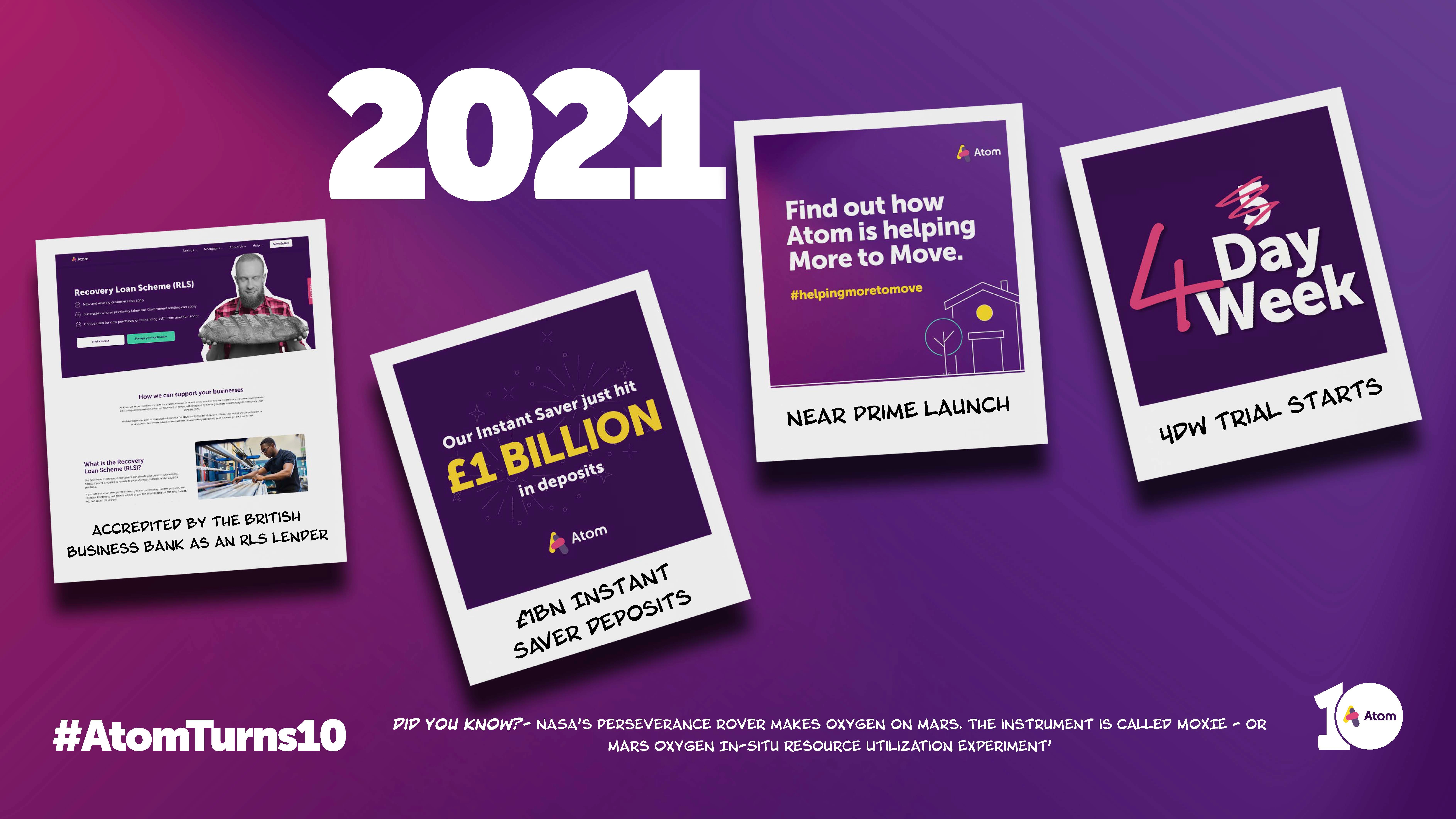 Atom bank in 2021