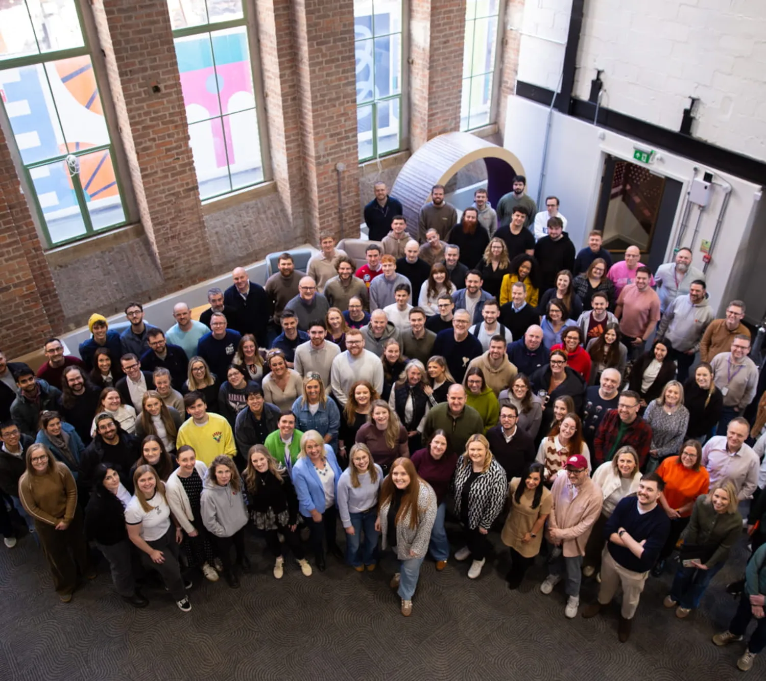 Atom bank team in The Pattern Shop 