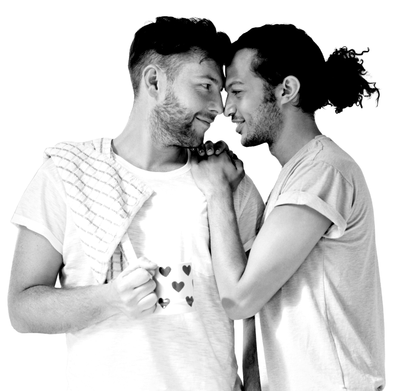 Two men looking at each other