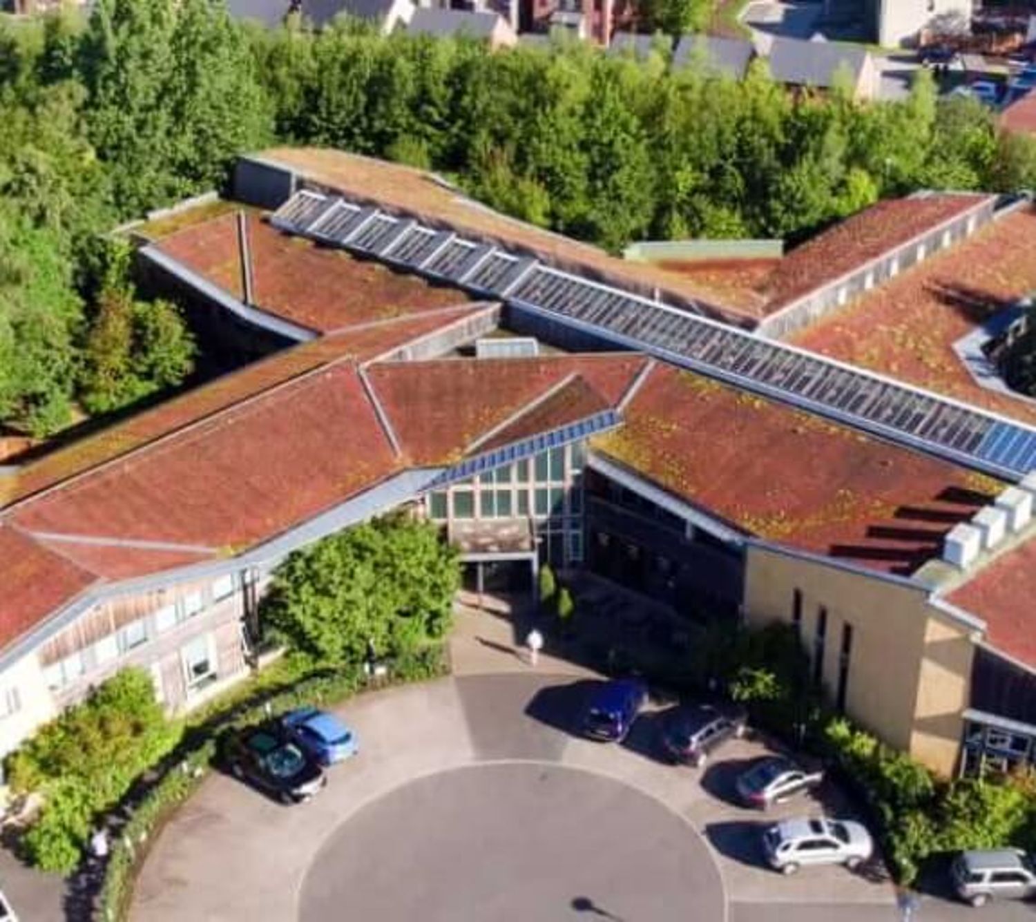 Aerial shot of the Rivergreen centre
