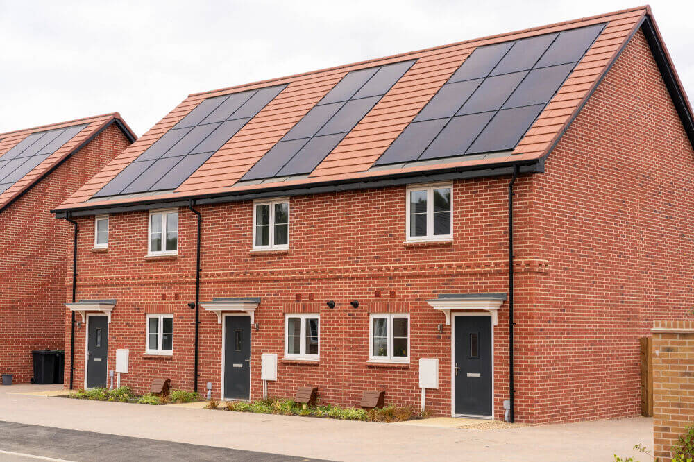 A row of newly built houses