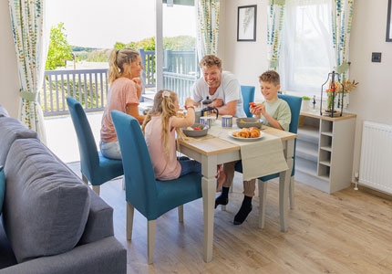 Family having breakfast