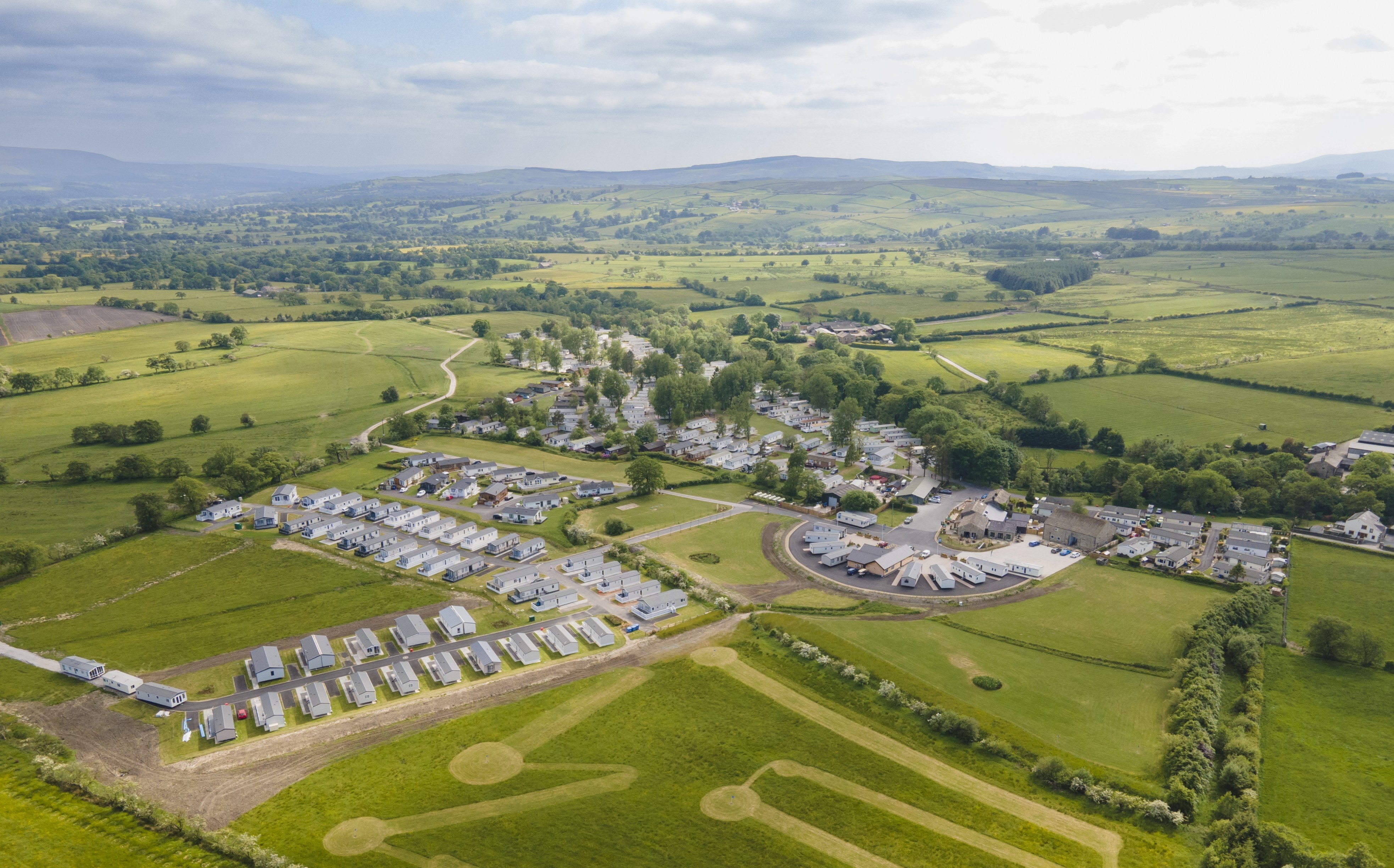 Aerial view of Bowland Fell Holiday Park