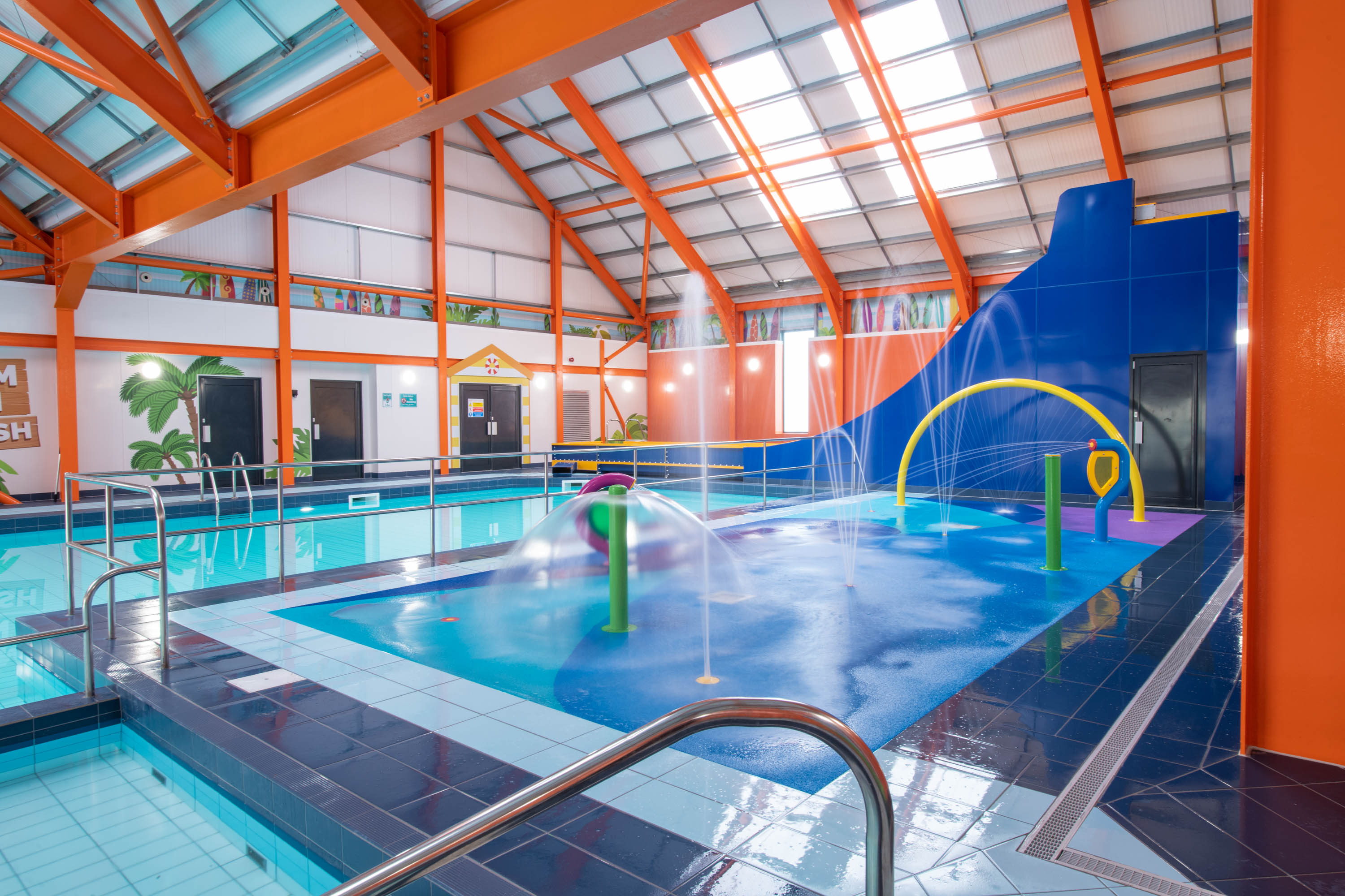 Indoor pool and splash zone in St Osyth Beach, Essex