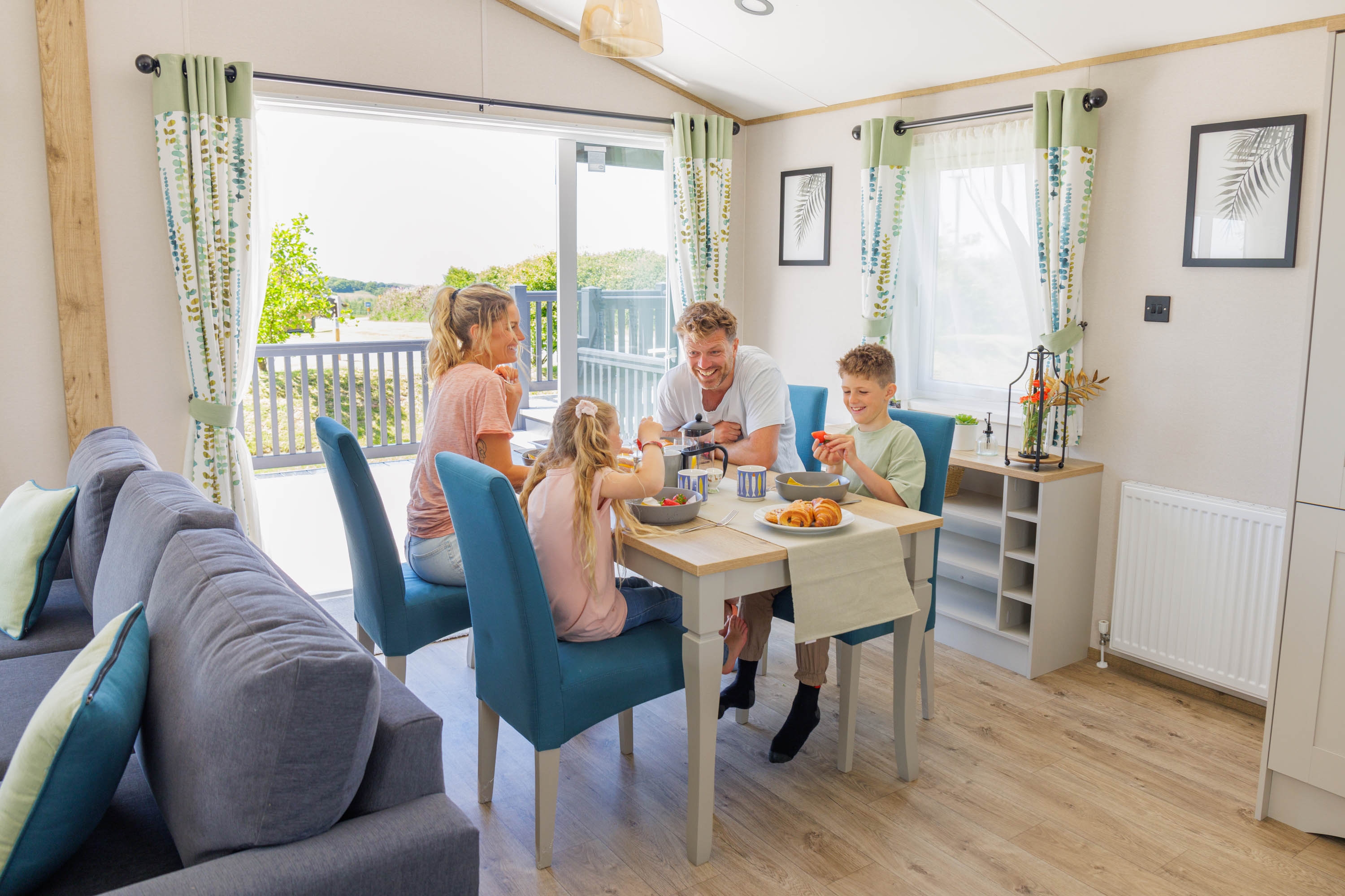Family in a holiday home