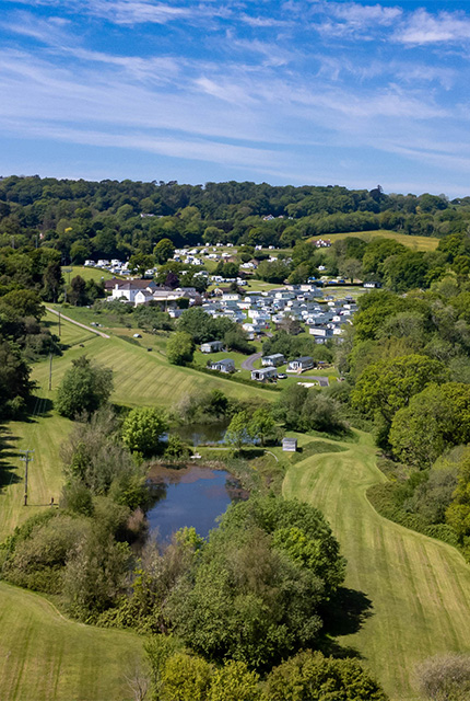 Wood farm aerial view of park