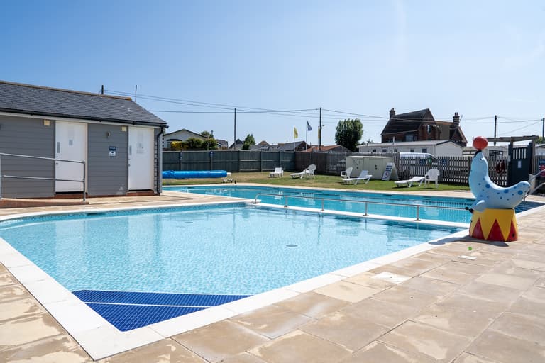 Outdoor swimming pool and lounge area