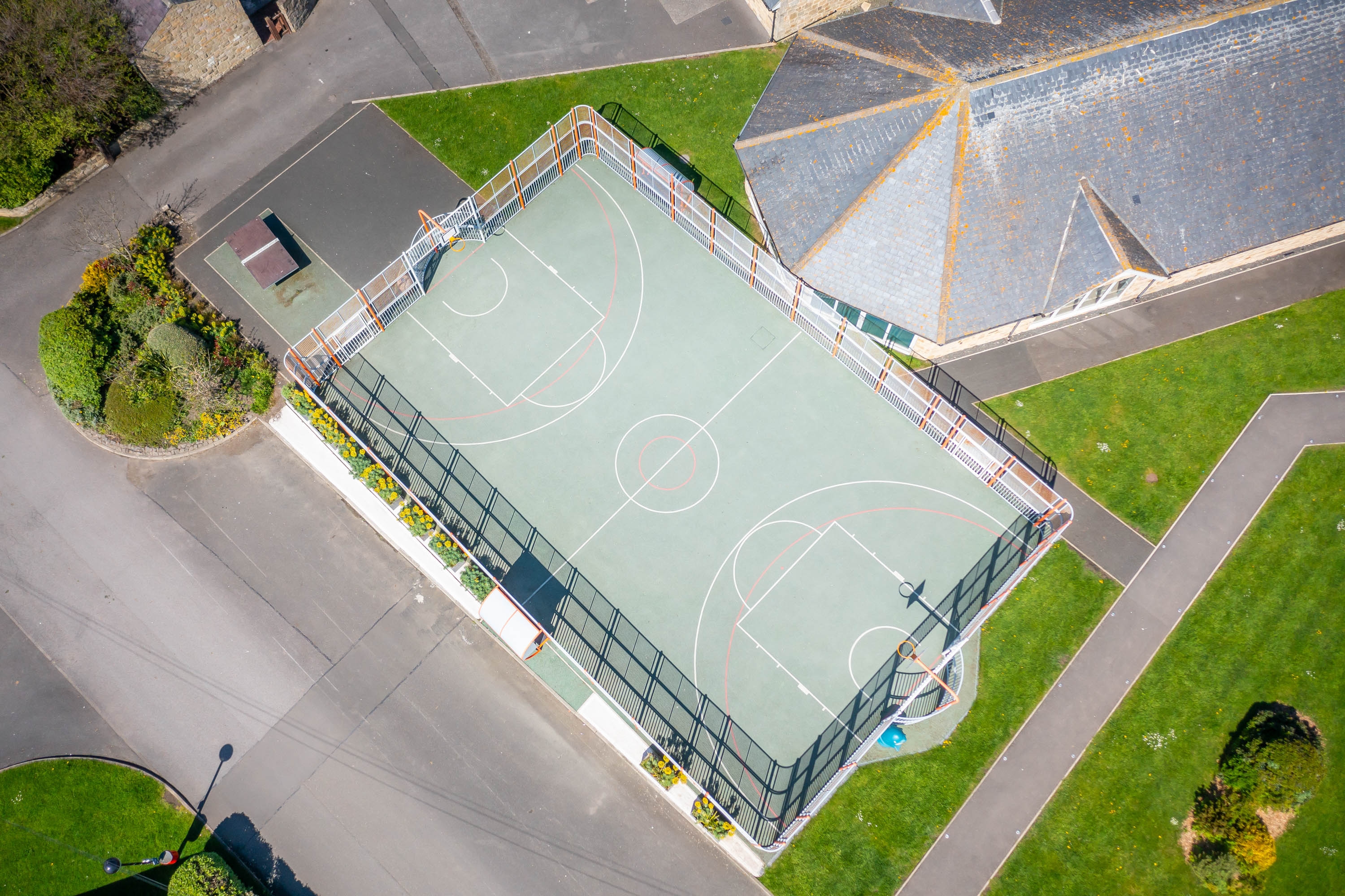 Outdoor basketball court