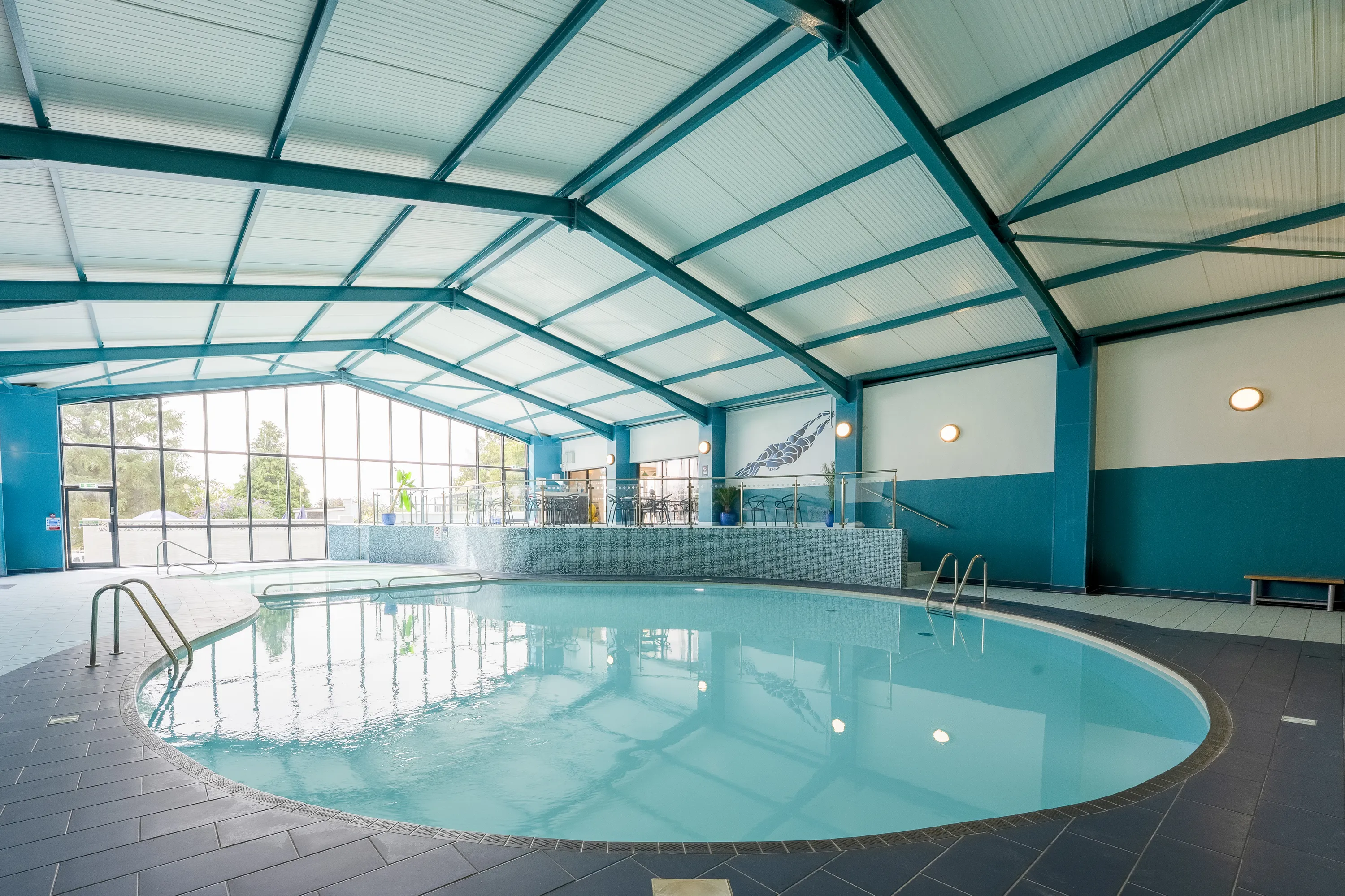 Enjoy a dip in the indoor swimming pool whatever the weather.