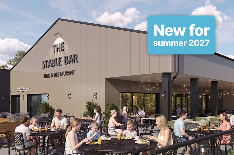 Enjoy our new Stable Bar & Restaurant, opening summer 2027, featuring outdoor terrace seating