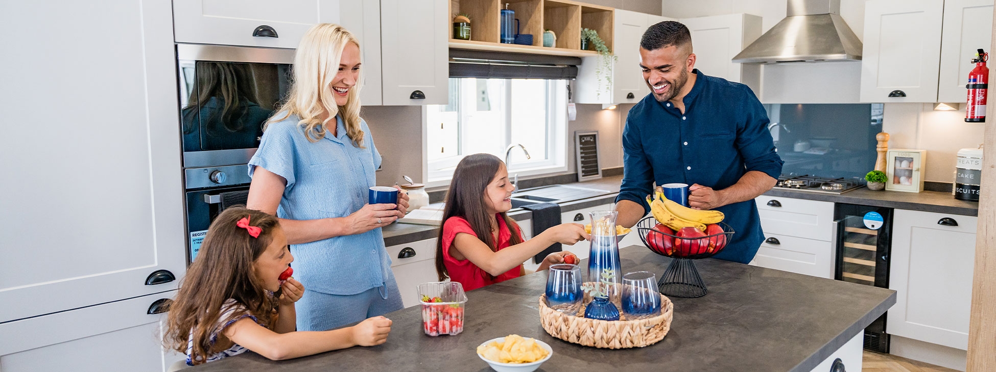 family in a holiday home