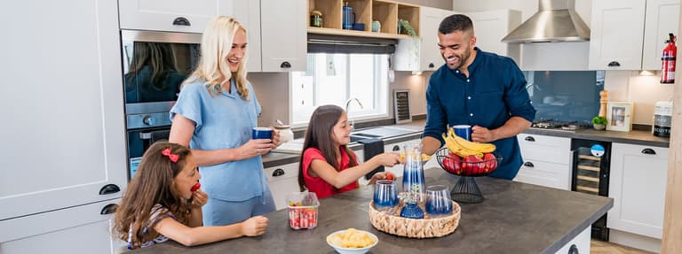 family in a holiday home
