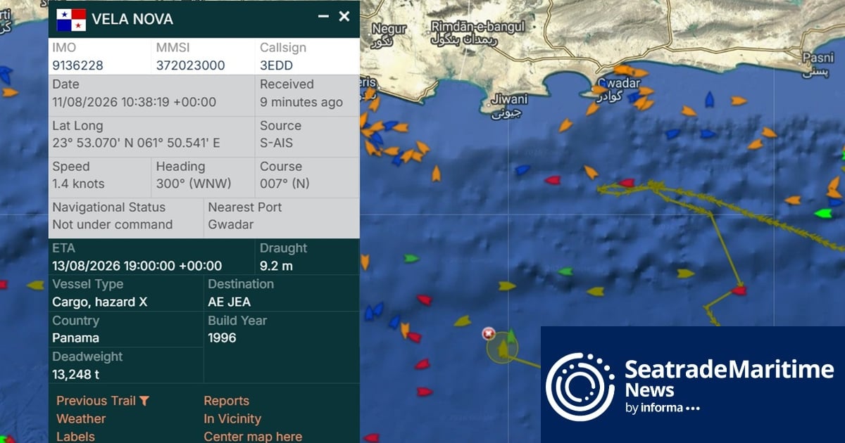 Ship struck in Gulf of Oman off Pakistan