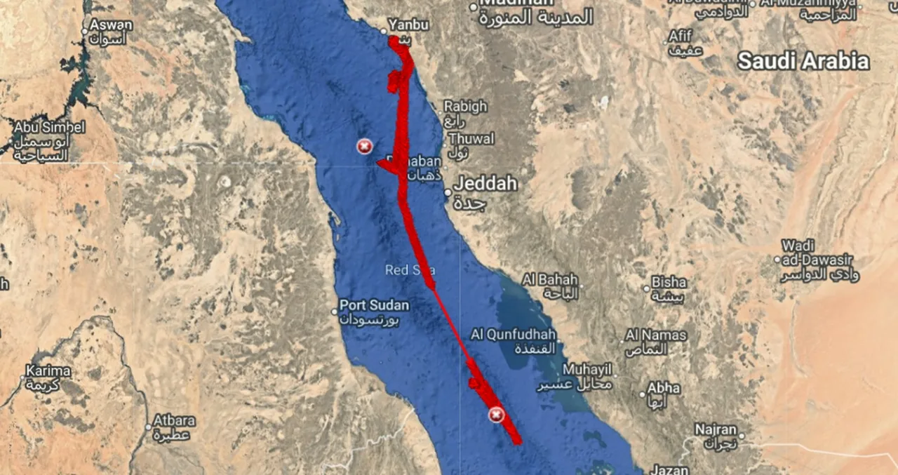 Ship tracks in the Red Sea