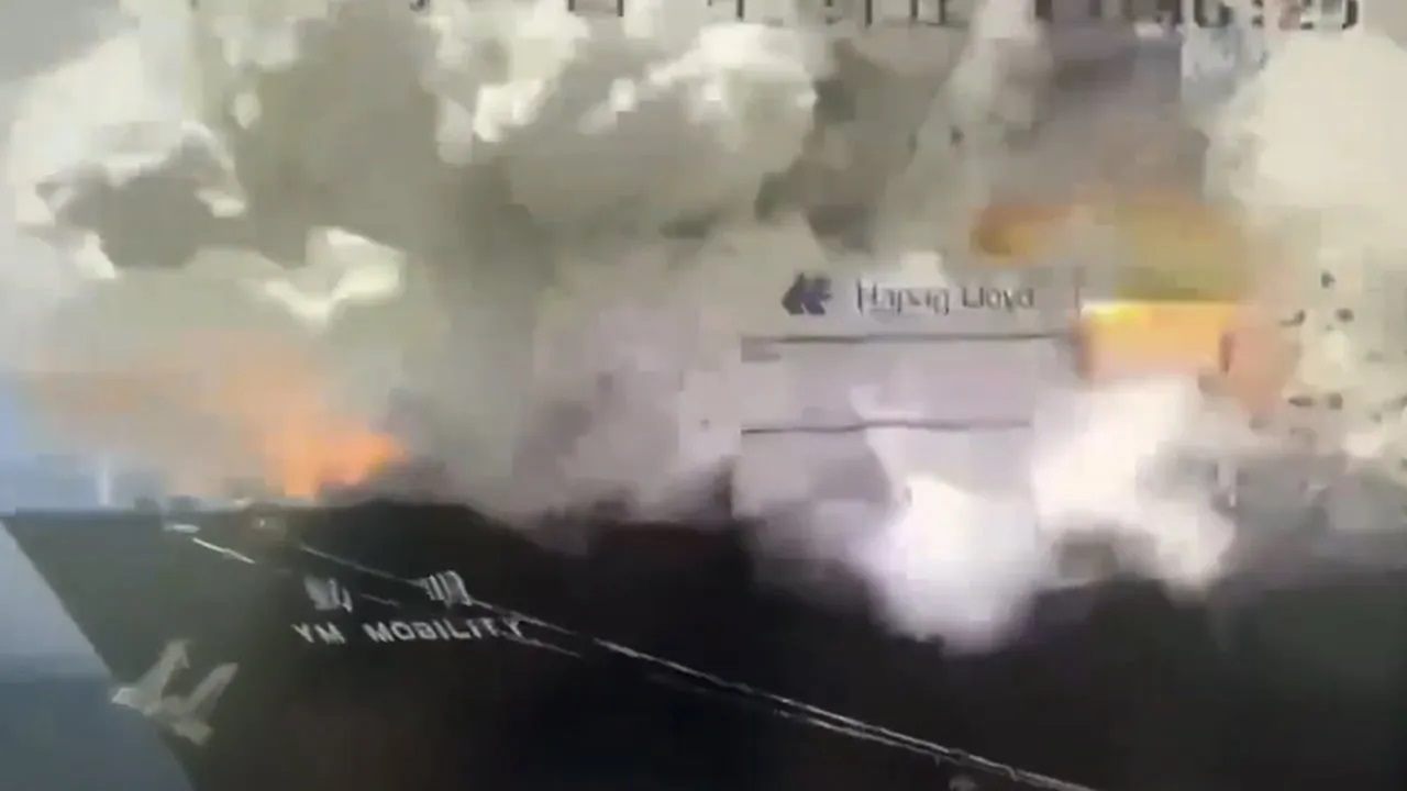 explosion on bow of a ship