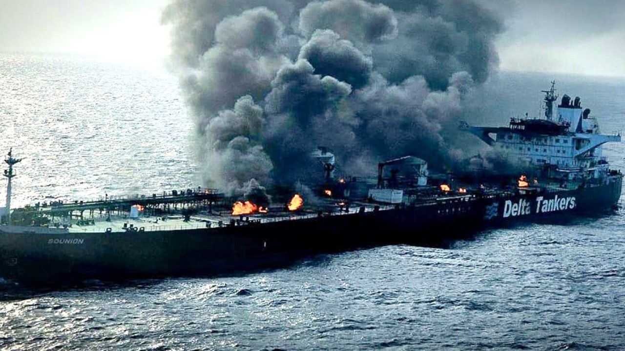 tanker on fire tanker on fire